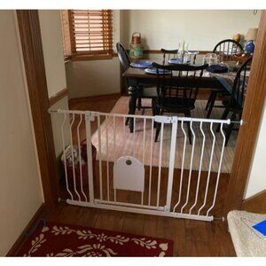 Baby Gates with Cat Door - Auto Close 29.5"-48.4" Safety Metal Dog Pet Gate